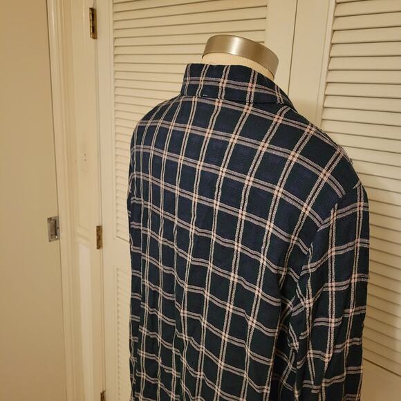 Vintage 90s Plaid Button Front T Shirt Dress Talbots Large Long Sleeve - Picture 6 of 7